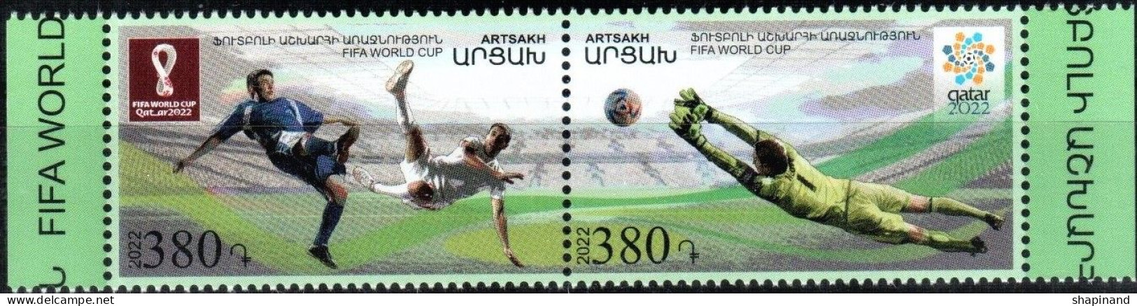 Artsakh 2022 "XXII FIFA World Cup. Qathar." 2v Zd (perforated) Quality:100% - Armenia