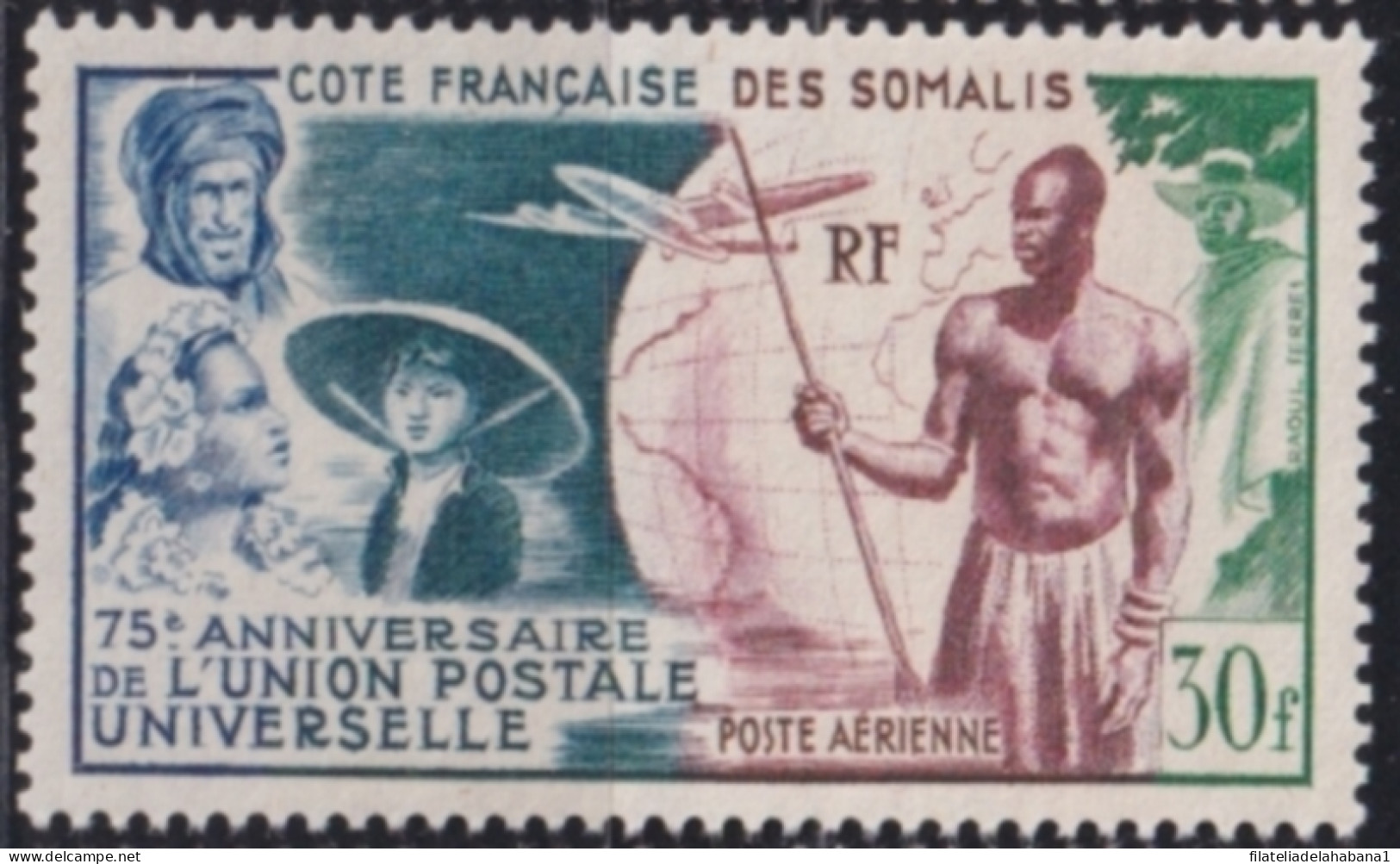 F-EX49890 COTE DES SOMALIS SOMALIA 1949 NO GUM INDIGENOUS & COLONIAL TYPES.  - WPV (Weltpostverein)