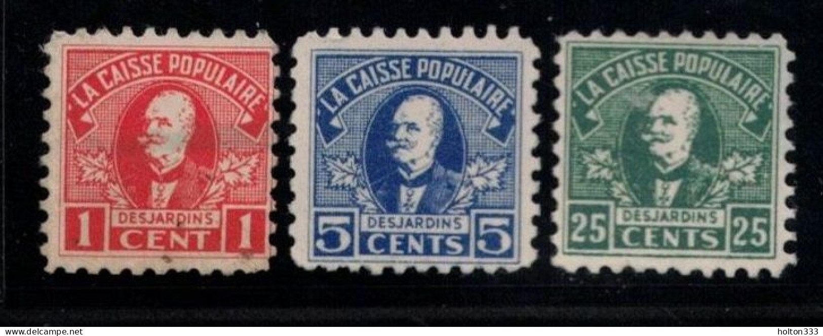 CANADA Scott # ??? MH - 3 Different Caisse Populaire Bank Savings Stamps - Werbemarken (Vignetten)