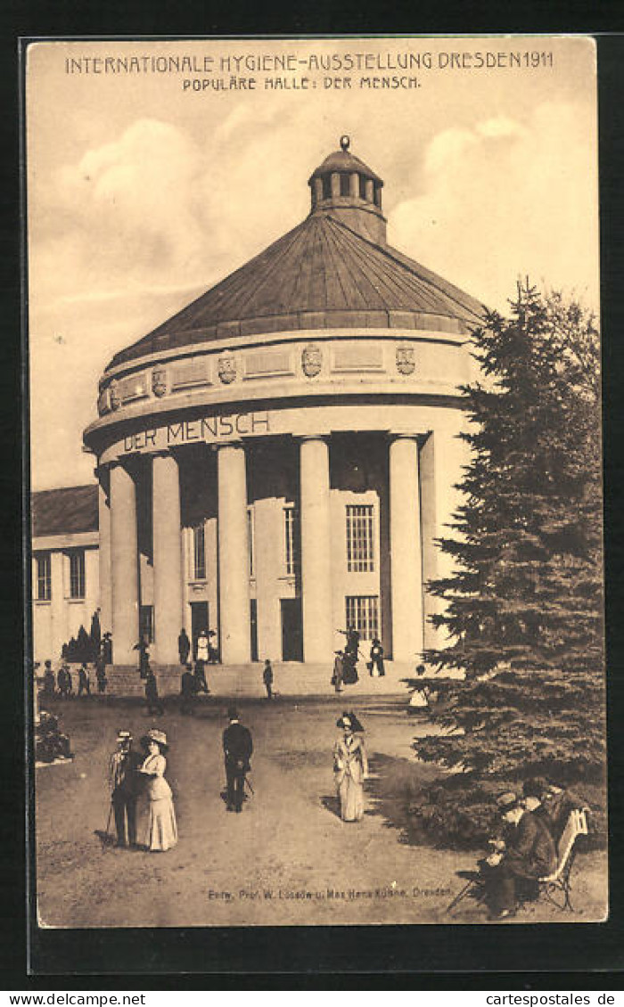 AK Dresden, Internationale Hygiene-Ausstellung 1906, Populäre Halle Der Mensch  - Exhibitions