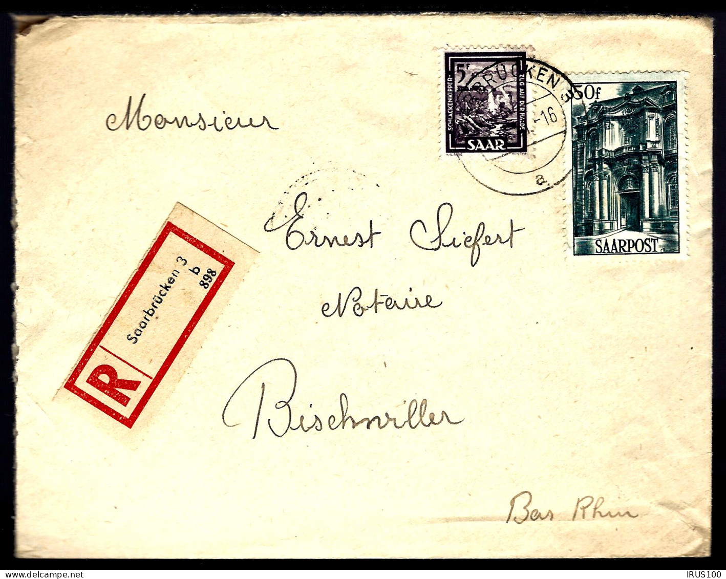 RECOMMANDÉ DE SAARBRÜCKEN - 1951 - - Storia Postale