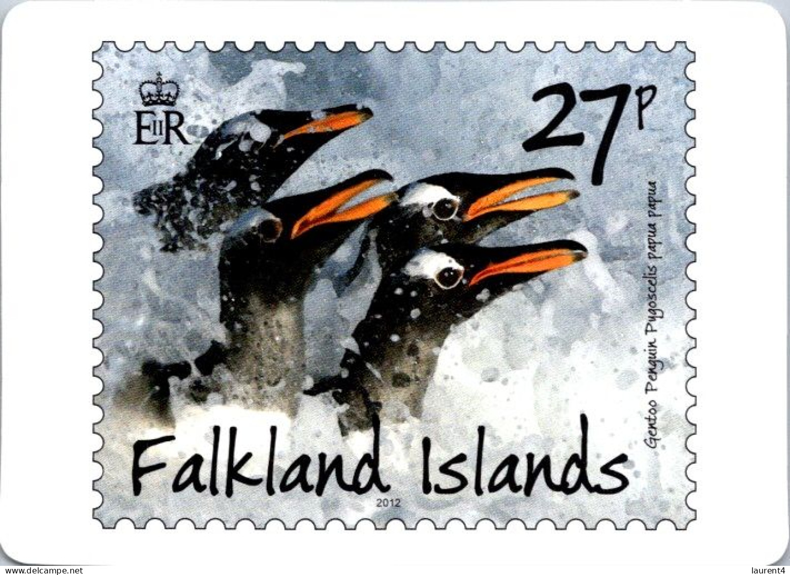 21-4-2024 (2 Z 36) Antarctic Stamp Reproduction (on Mini-calender) X 2 (different) - Briefmarken (Abbildungen)