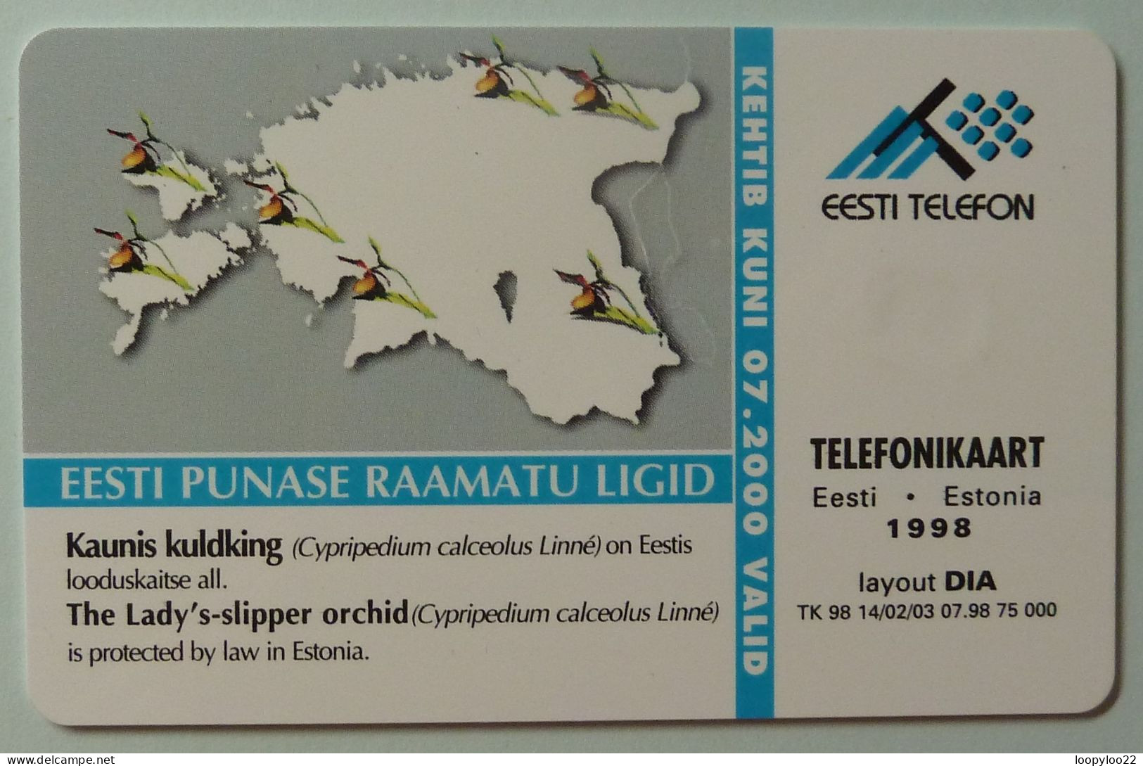 Estonia - Chip - Sample - Without Control Number - 30 Units - Kaunis Kuldking - Lady's Slipper Orchid - 1998 - Estonie