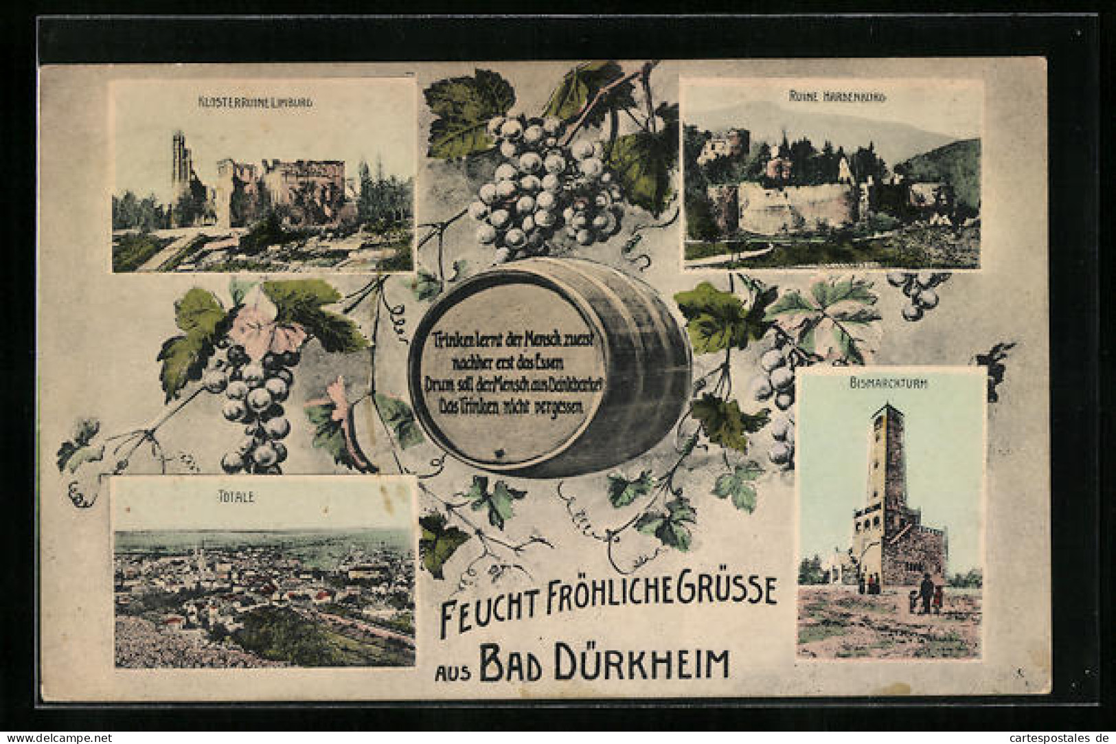 AK Bad Dürkheim, Klosterruine Limburg, Bismarckturm, Ruine Hardenburg  - Bad Dürkheim