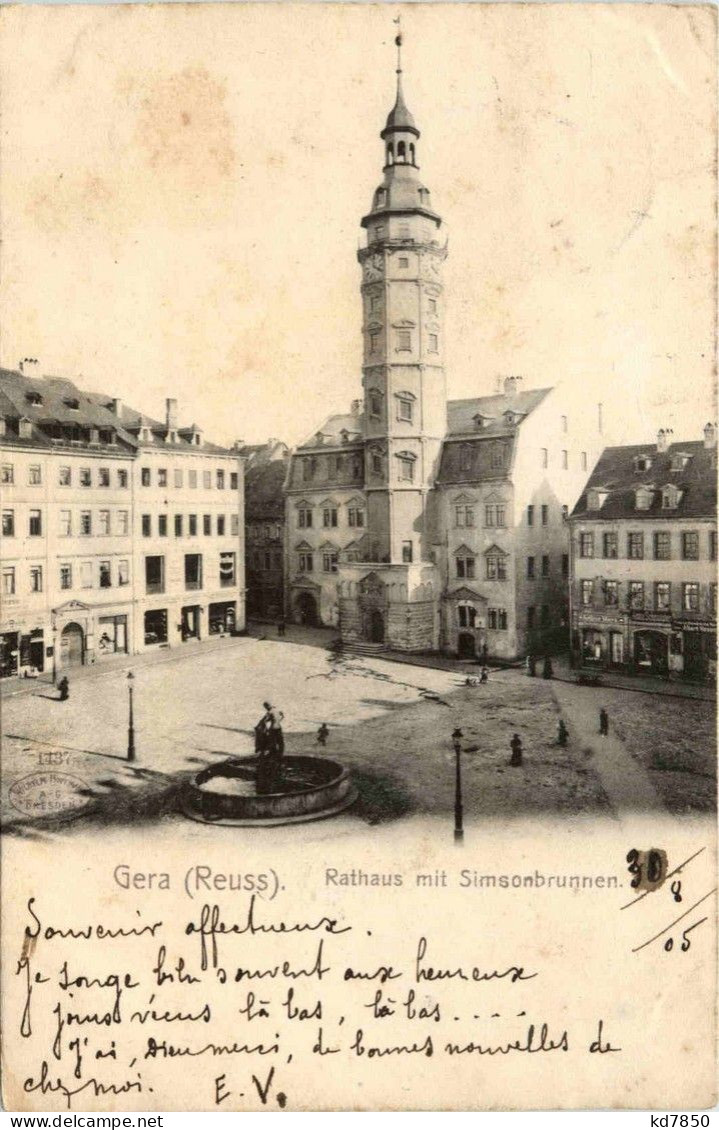 Gera - Rathaus Mit Simonbrunnen - Gera