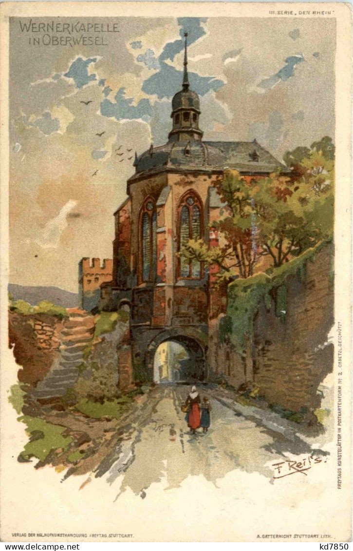 Wernerkapelle In Oberwesel - Litho F. Reiss - Oberwesel