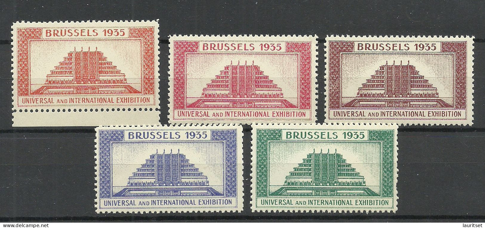 Belgium Belgique Bruxelles Brussels 1935 Universal And International Exhibition Advertising Stamps Reklamemarken MNH - Erinnofilie [E]