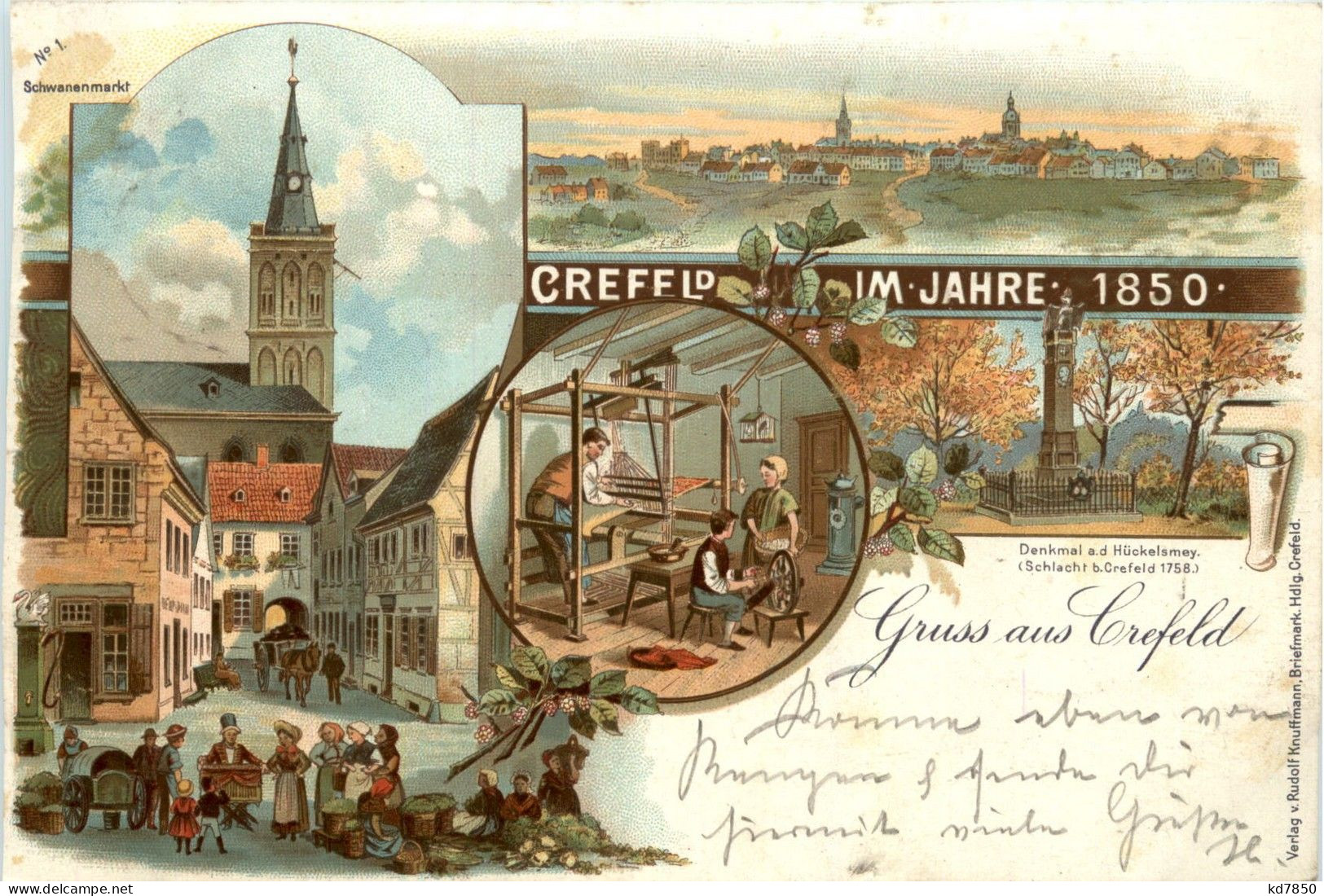 Gruss Aus Crefeld - Litho - Krefeld