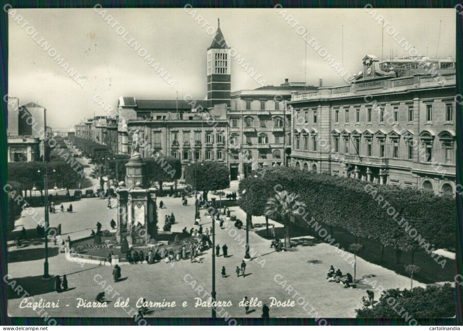 Cagliari Città Palazzo Poste PIEGA Foto FG Cartolina ZK4538 - Cagliari