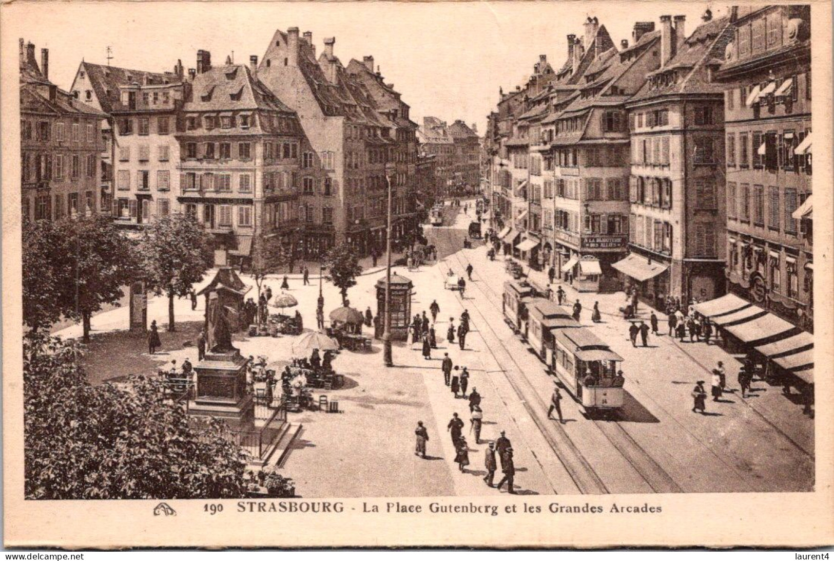 21-4-2024 (2 Z 38) Very Old B/w - FRANCE - Strasbourg (Tramway Plae Gutenberg) - Tramways