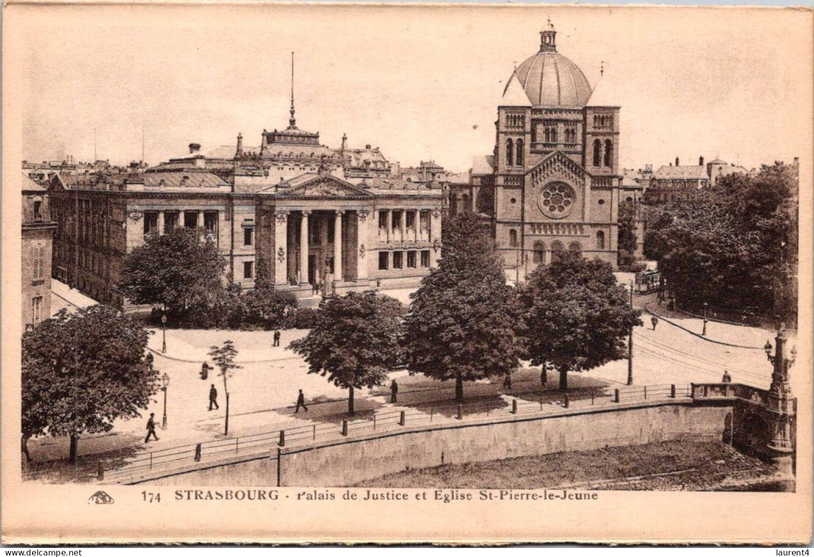 21-4-2024 (2 Z 38) Very Old B/w - FRANCE - Strasbourg (Eglise Et Palais De Justice) - Eglises Et Cathédrales