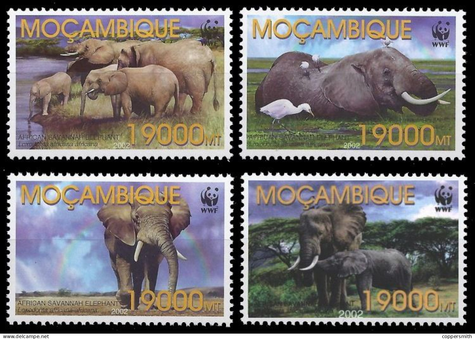 (090) Mocambique / Mozambique  WWF / Fauna / Animals / Elephants ** / Mnh  Michel 2393-96 - Mosambik