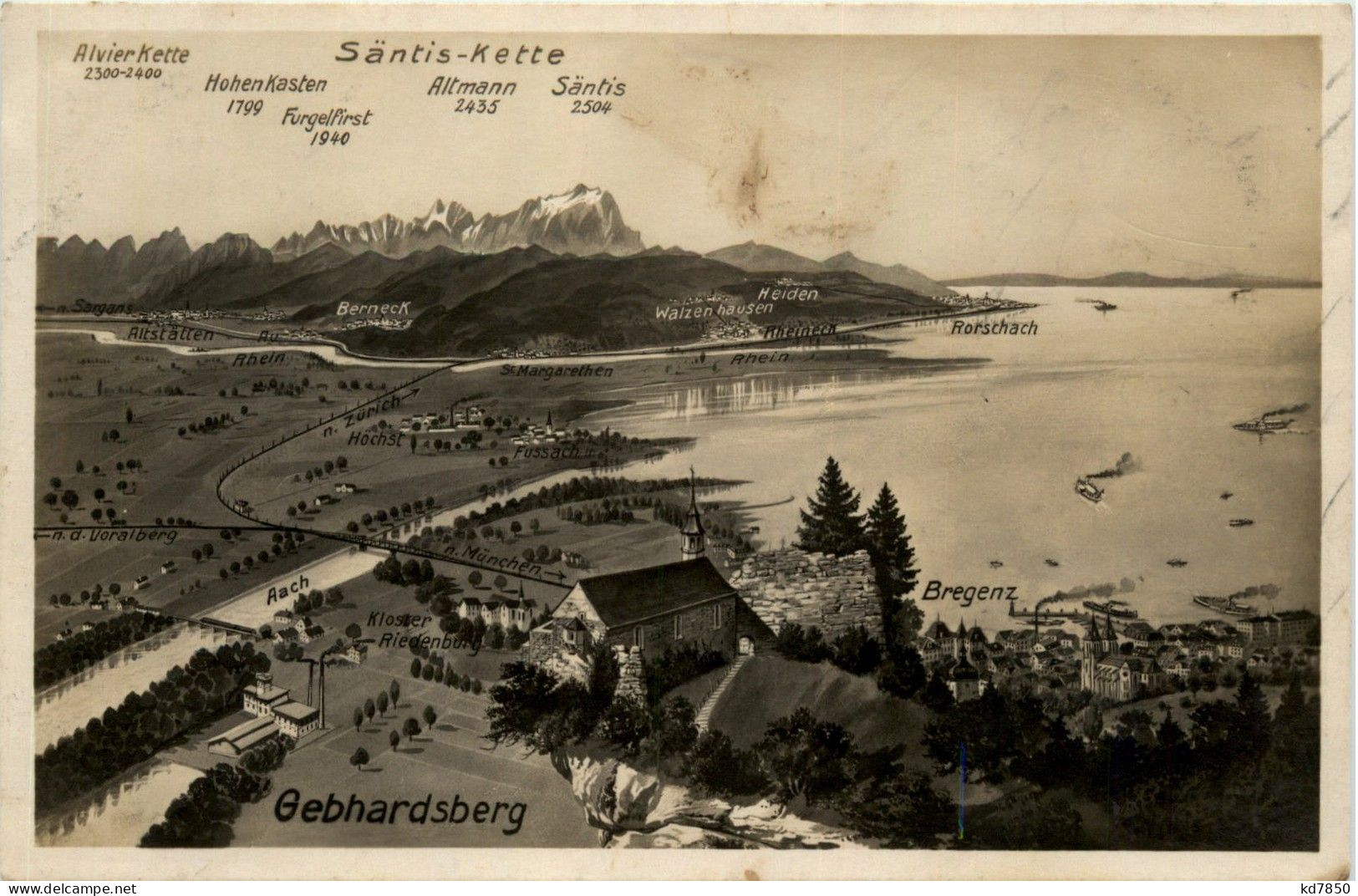 Bregenz/Vorarlberg, Div.Orte Und Umgebung - Bregenz, Gebhardsberg, Säntis-Kette - Bregenz