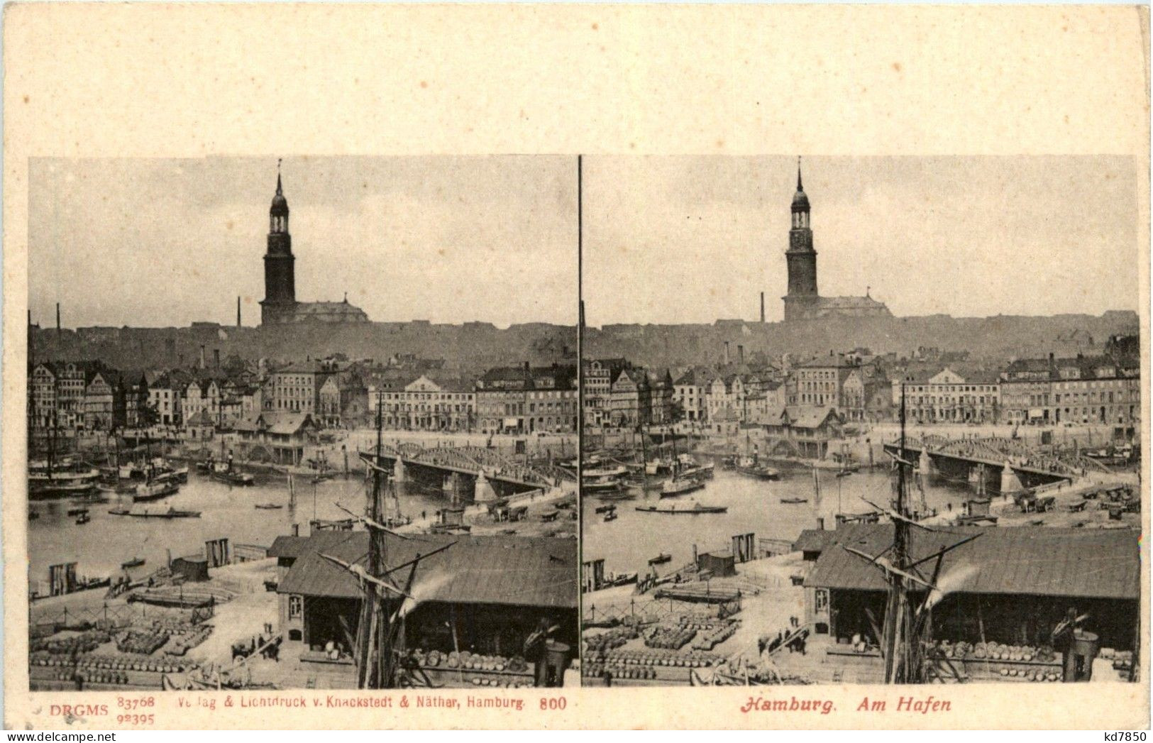 Hamburg - Am Hafen - Stereo - Cartoline Stereoscopiche