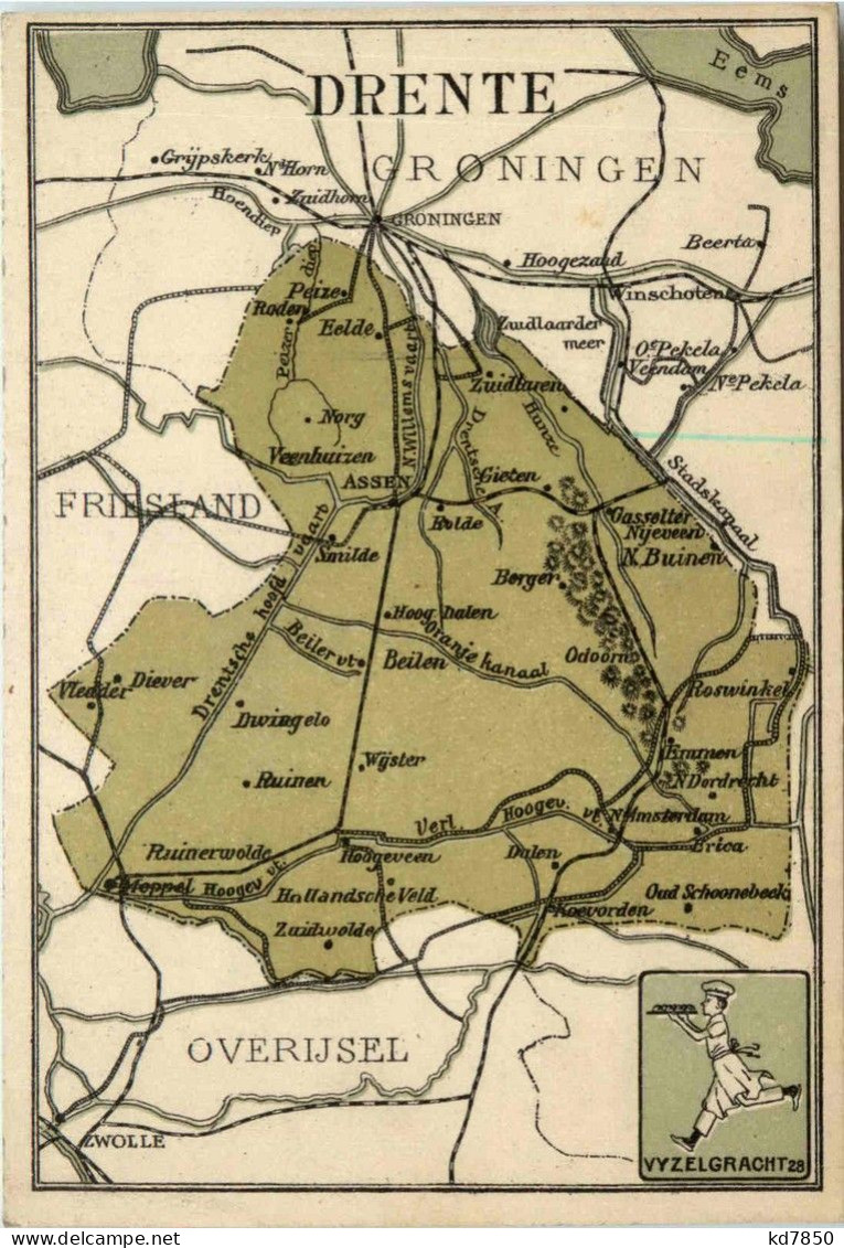 Drente - Map - Vyzekgracht 28 Broodfabriken - Autres & Non Classés