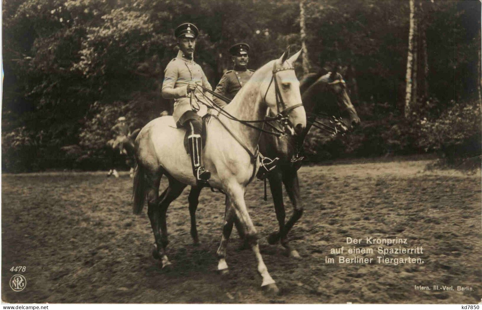 Kronprinz Auf Einem Spazierritt Im Berliner Tiergarten - Königshäuser