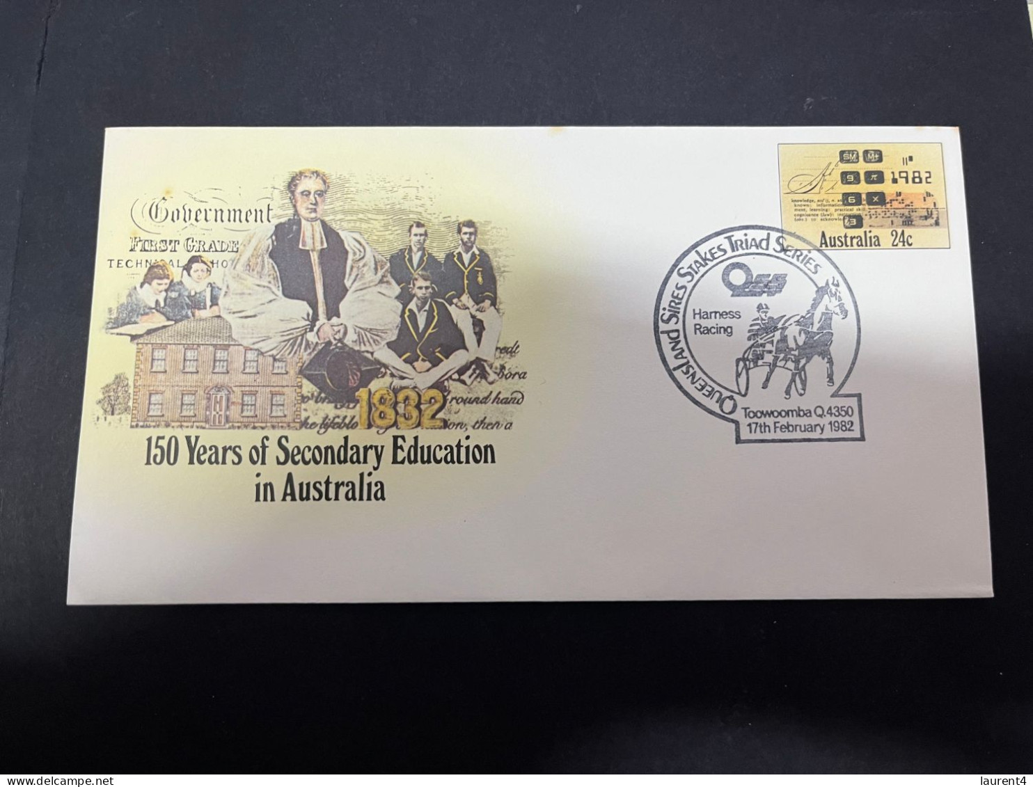 21-4-2024 (2 Z 39) Australia FDC Cover - 1982 - Harness Horse Racing In Queensland (Secondary Education) - Premiers Jours (FDC)