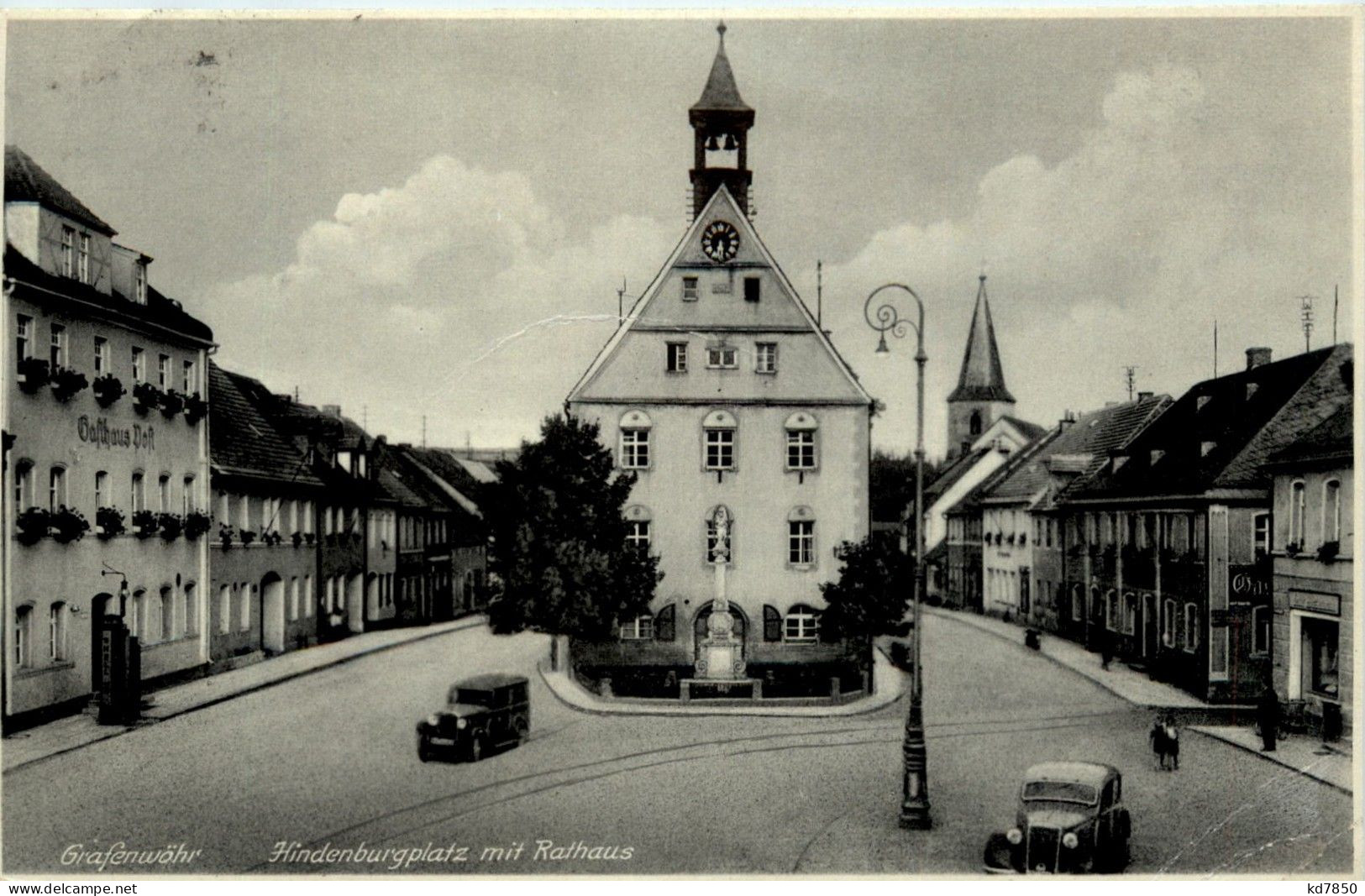 Bayern/Oberpfalz/div.Orte Und Umgebung - Grafenwöhr, Hindenburgplatz Mit Rathaus - Grafenwöhr