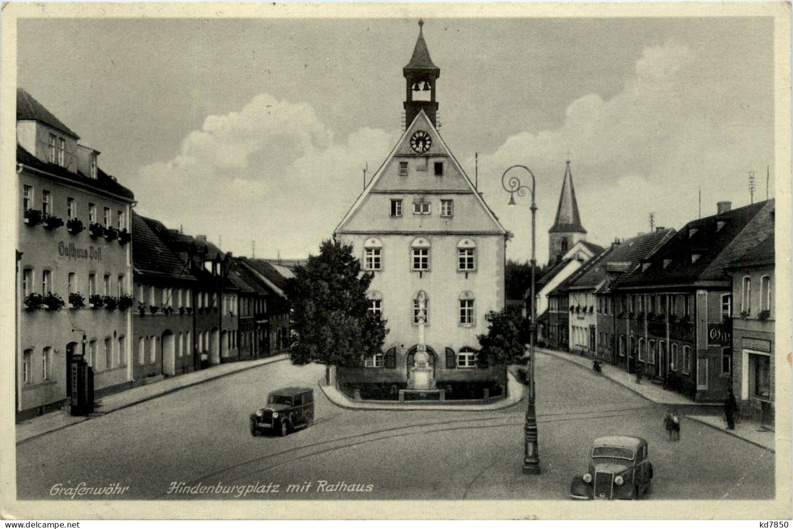 Bayern/Oberpfalz/div.Orte Und Umgebung - Grafenwöhr, Hindenburgplatz Mit Rathaus - Grafenwöhr