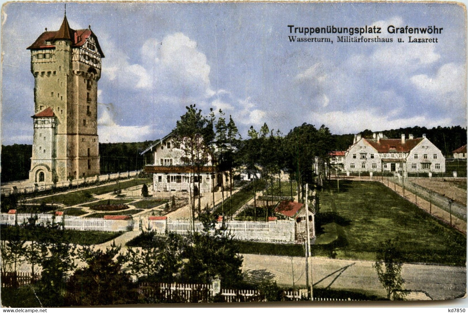 Bayern/Grafenwöhr-Truppenübungsplatz-Wasserturm, Militärforsthaus - Grafenwoehr