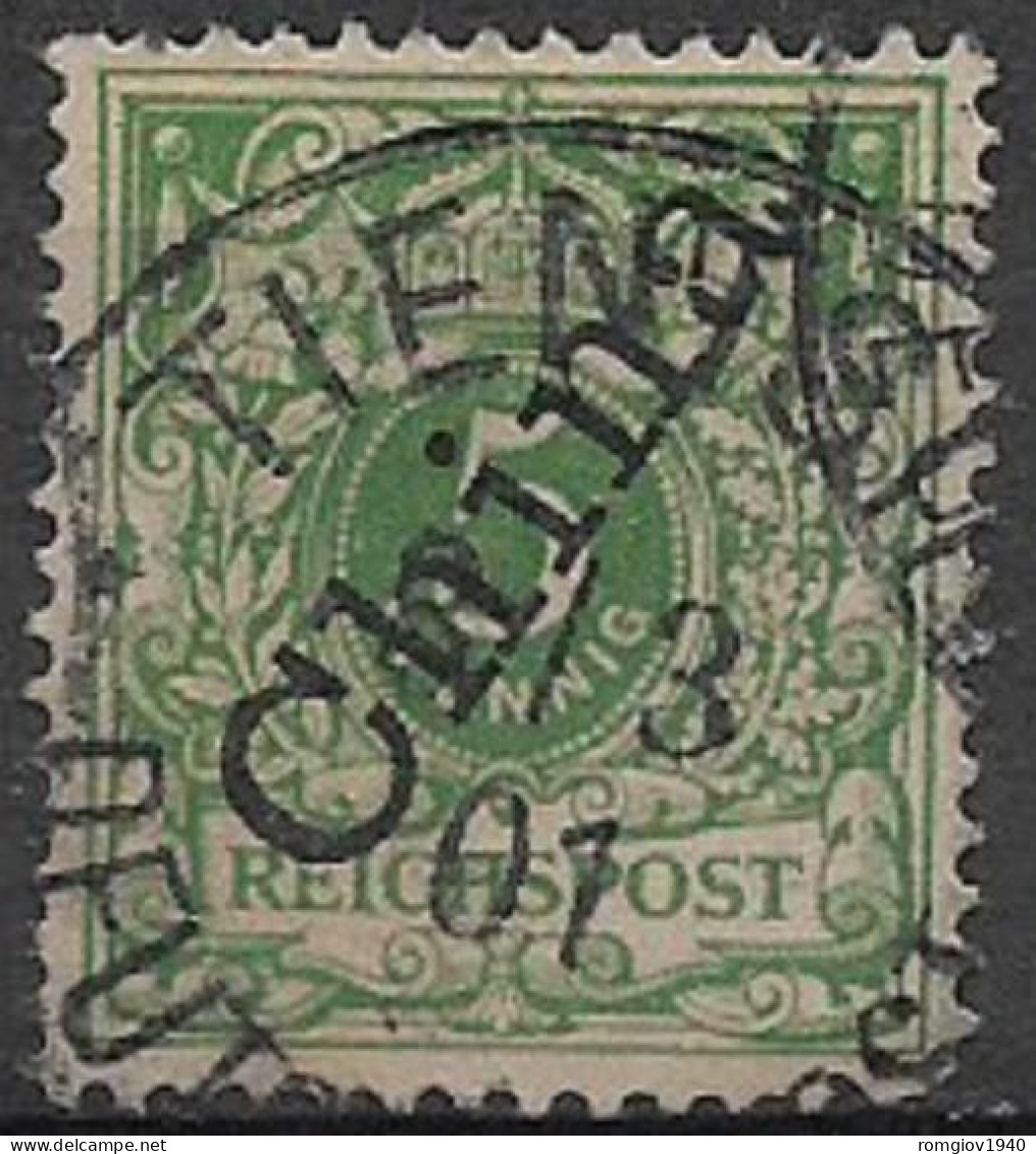 GERMANIA REICH UFFICI IN CINA 1897-1900 FRANCOBOLLI DELLA GERMANIA SOPRASTAMPATO YVERT. 2A  USATO VF - Chine (bureaux)