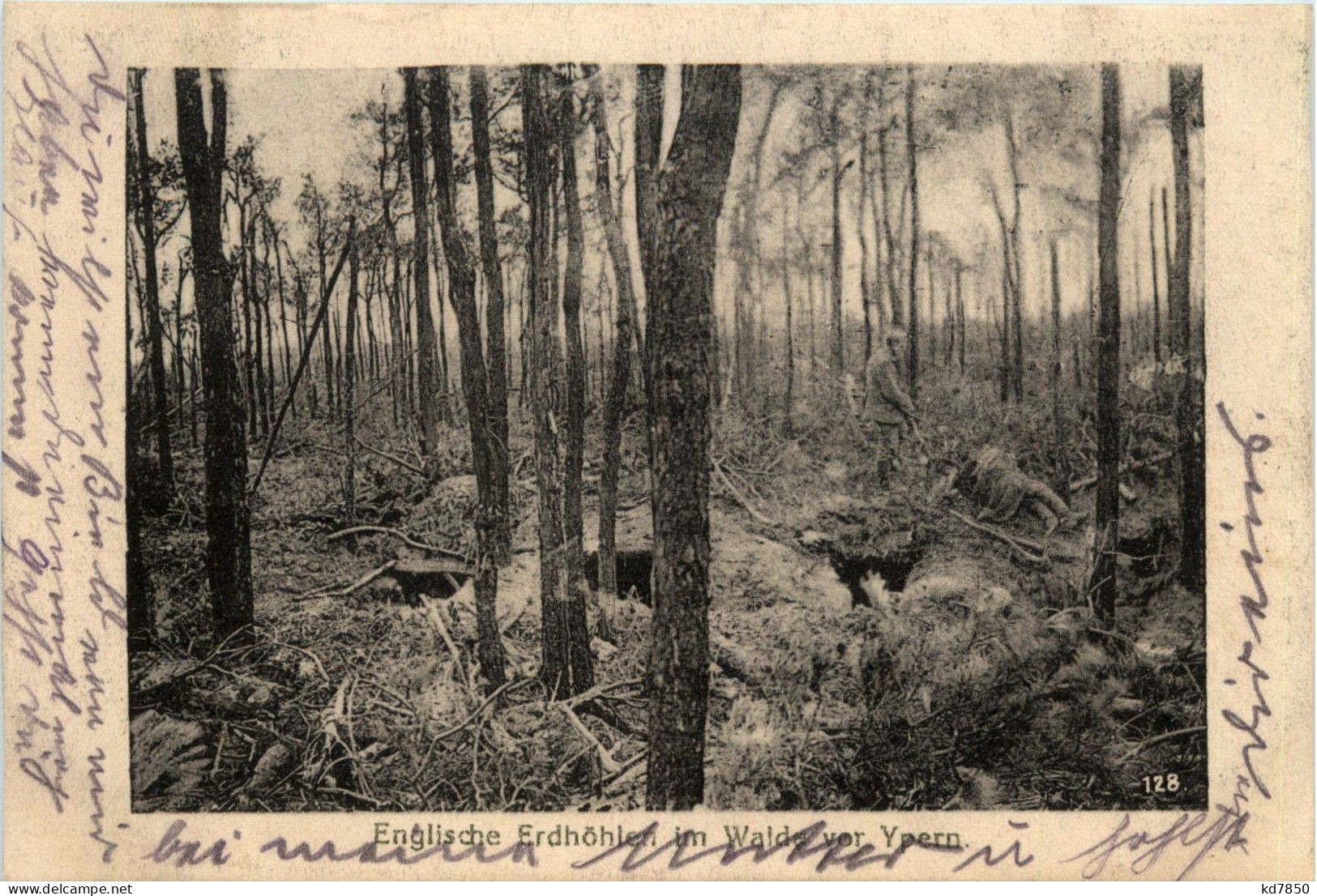 Englische Erfhöhle Im Walde Vor Ypern - Feldpost 51. Res. Division - Ieper