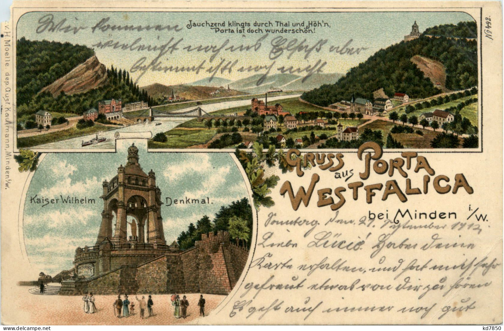 Gruss Aus Porta Westfalica - Litho - Porta Westfalica