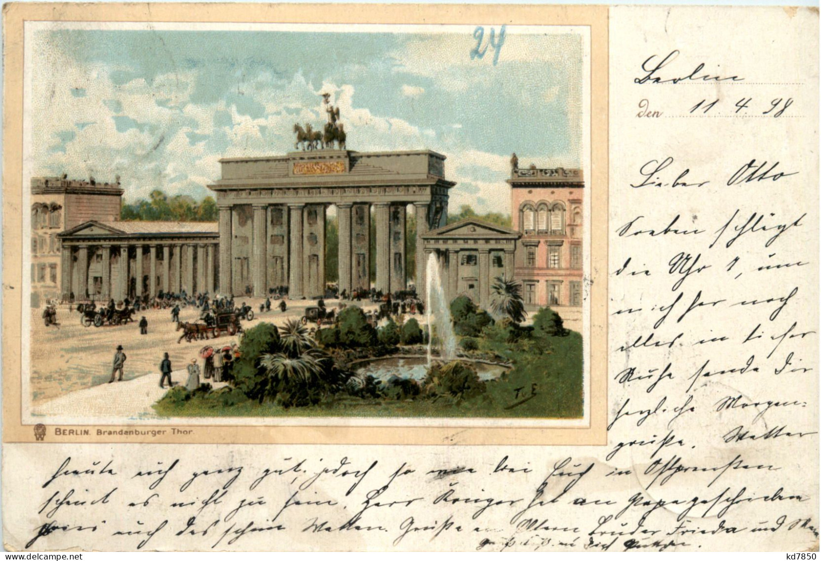 Berlin - Litho - Brandenburger Thor - Porta Di Brandeburgo