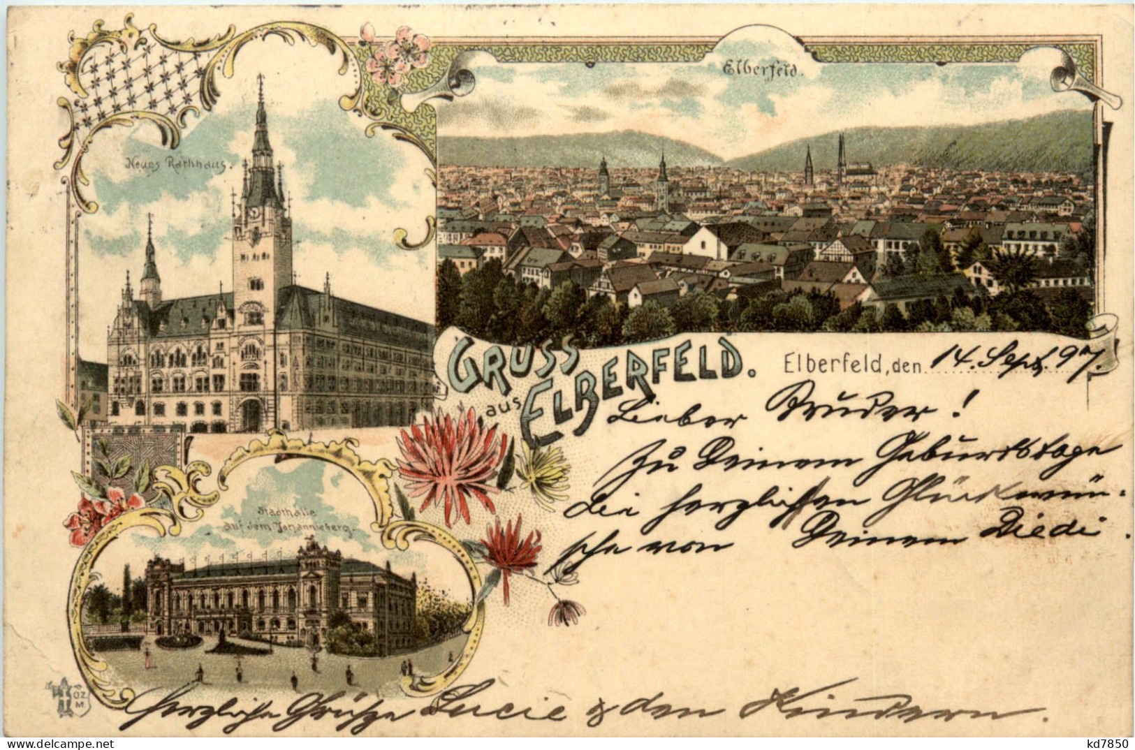 Gruss Aus Elberfeld - Litho - Wuppertal