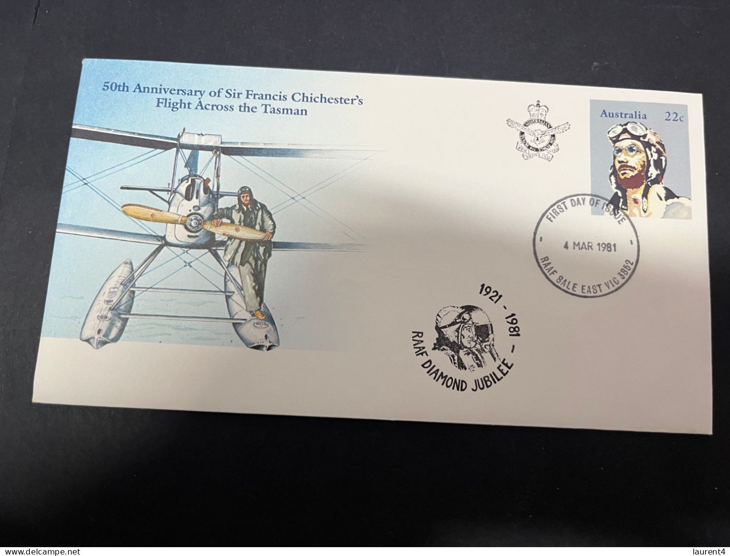 21-4-2024 (2 Z 39) Australia FDC Cover - 1981 - RAAF Diamond Jubillee (Sir Francis Chichester) 2 Covers - Omslagen Van Eerste Dagen (FDC)