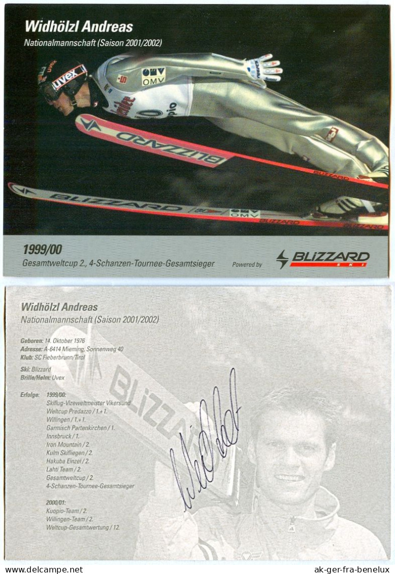 4) Autogramm AK Skispringer Andreas Swider Widhölzl 2001 ÖSV St.Johann In Tirol Fieberbrunn Österreich Olympiasieger FIS - Autographes