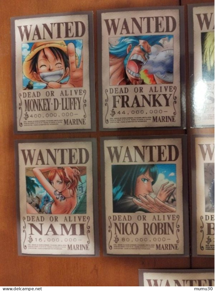 Superbe Lot De 9 Cartes Comme Neuves - Mangas One Piece -  " Wanted Dead Or Alive " - Fumetti