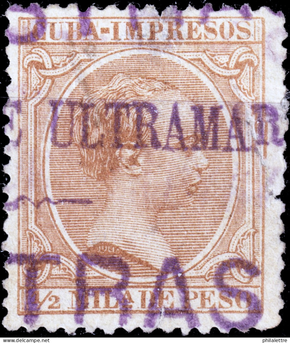 ESPAGNE / ESPAÑA - Cuba “MINISTERIO DE ULTRAMAR / MUESTRAS” Sobre 1/2 M Tipo Pelón "IMPRESOS" (defectos) - Cuba (1874-1898)