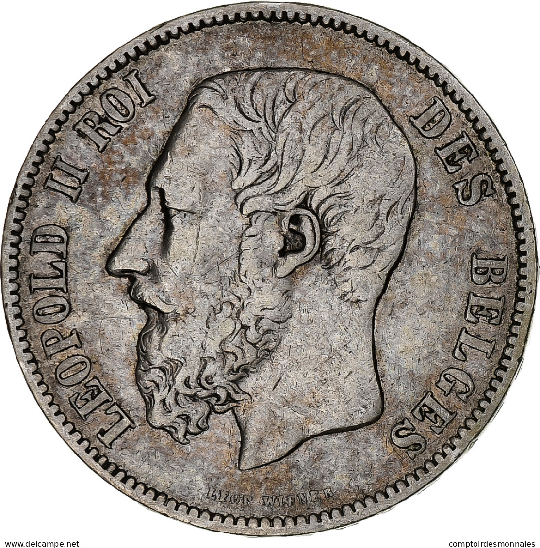 Belgique, Leopold II, 5 Francs, 1875, Bruxelles, Argent, TTB - 5 Francs