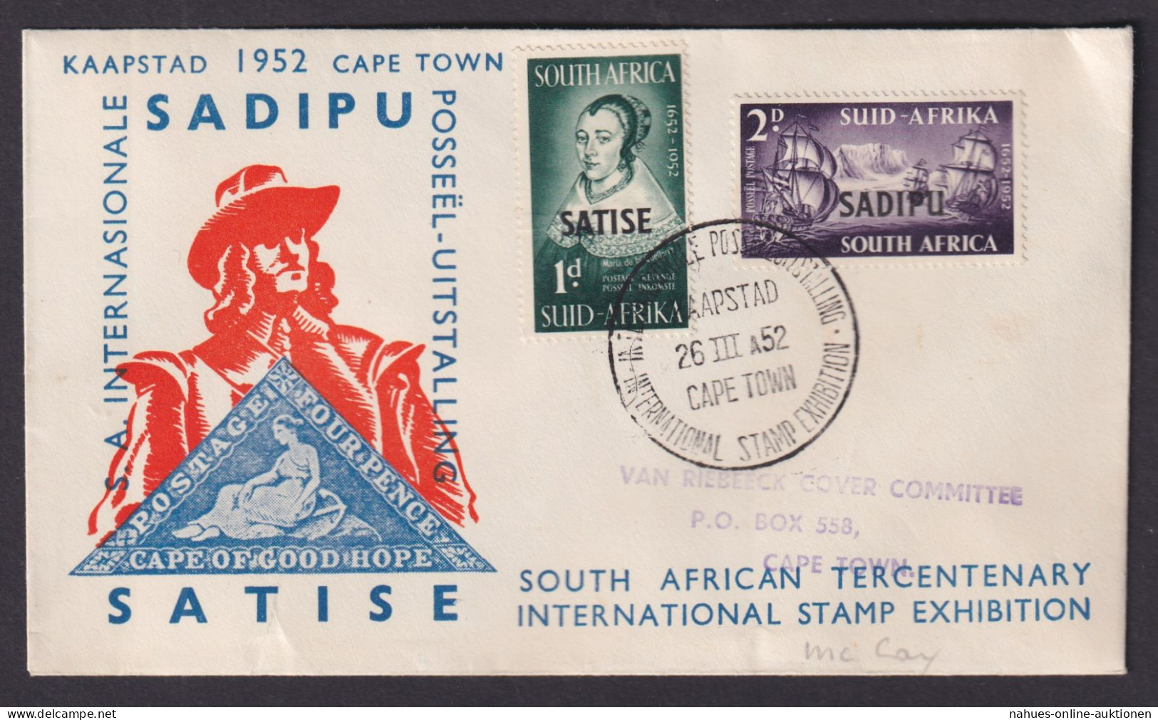 Kapstadt Süd Afrika Brief Philatelie Briefmarken Ausstellung Aufdruck Cape Town - Lettres & Documents