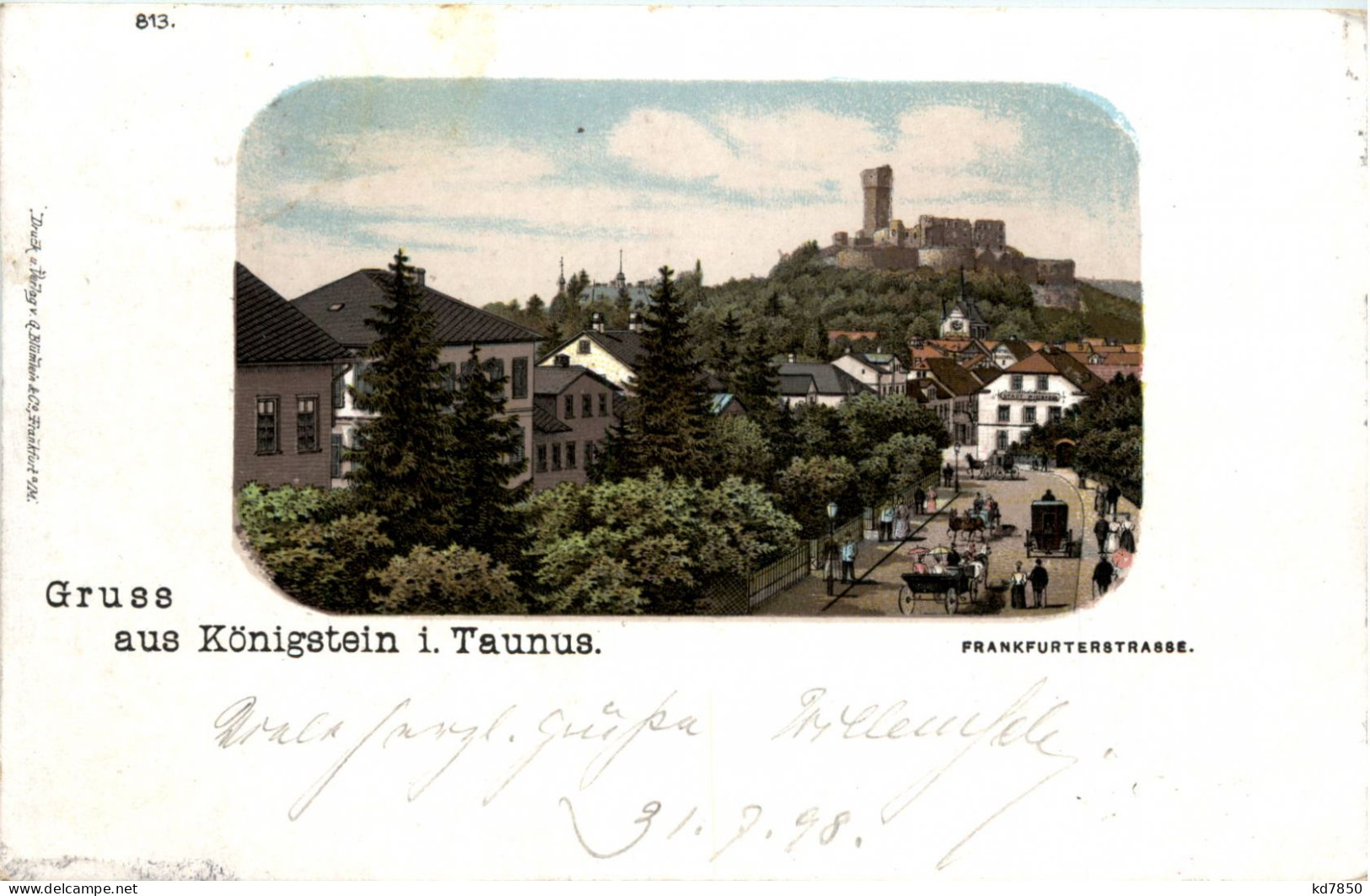 Gruss Aus Königstein Im Taunus - Frankfurterstrasse - Litho - Koenigstein