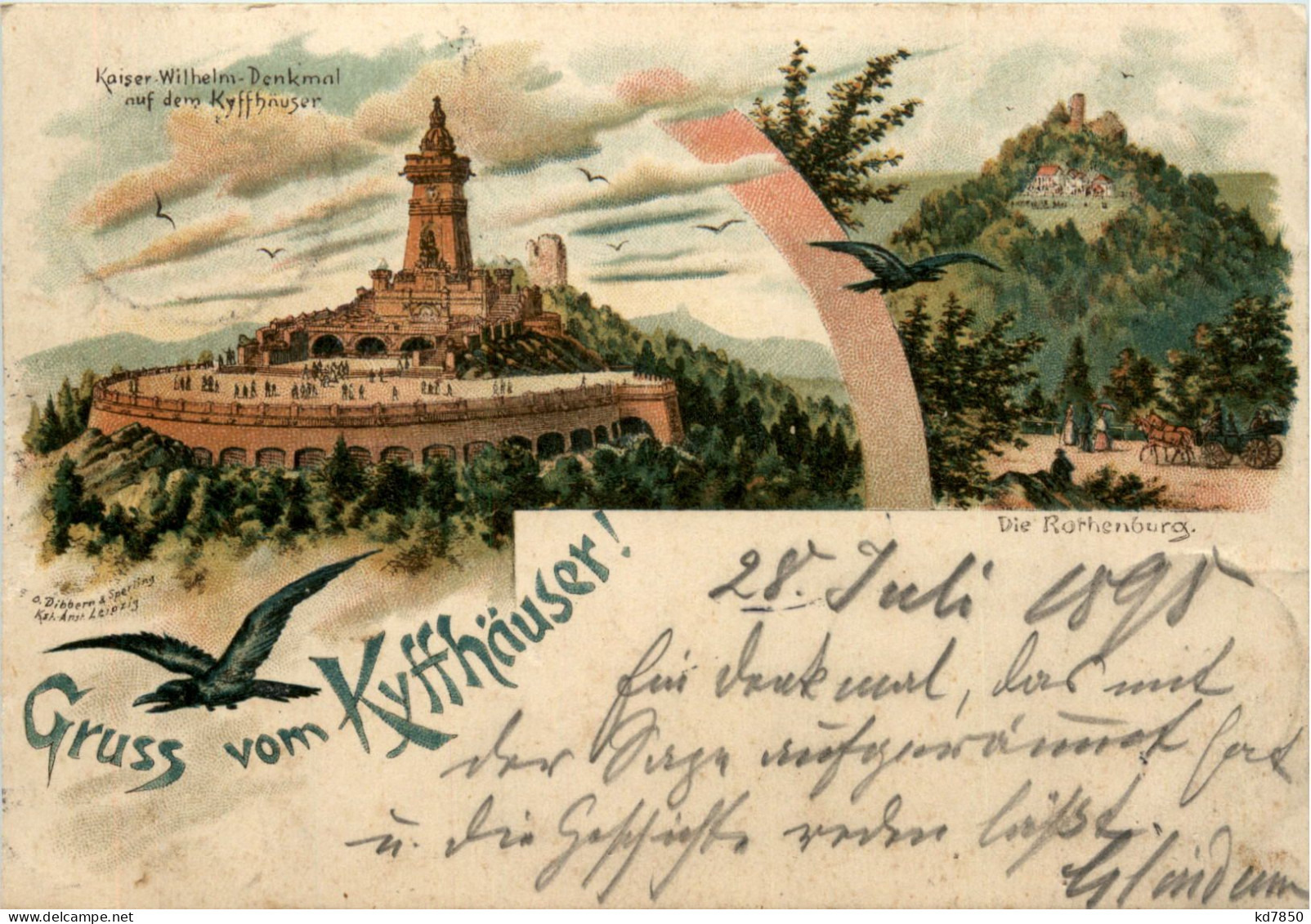 Gruss Vom Kyffhäuser - Litho - Kyffhäuser