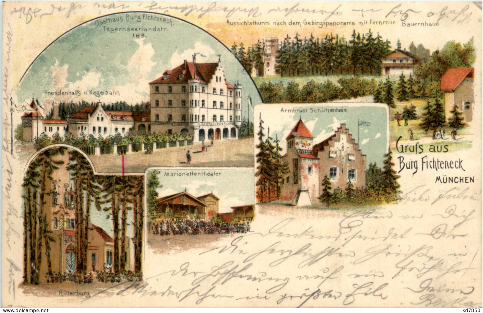 Gruss Aus Burg Fichteneck - Litho - Muenchen