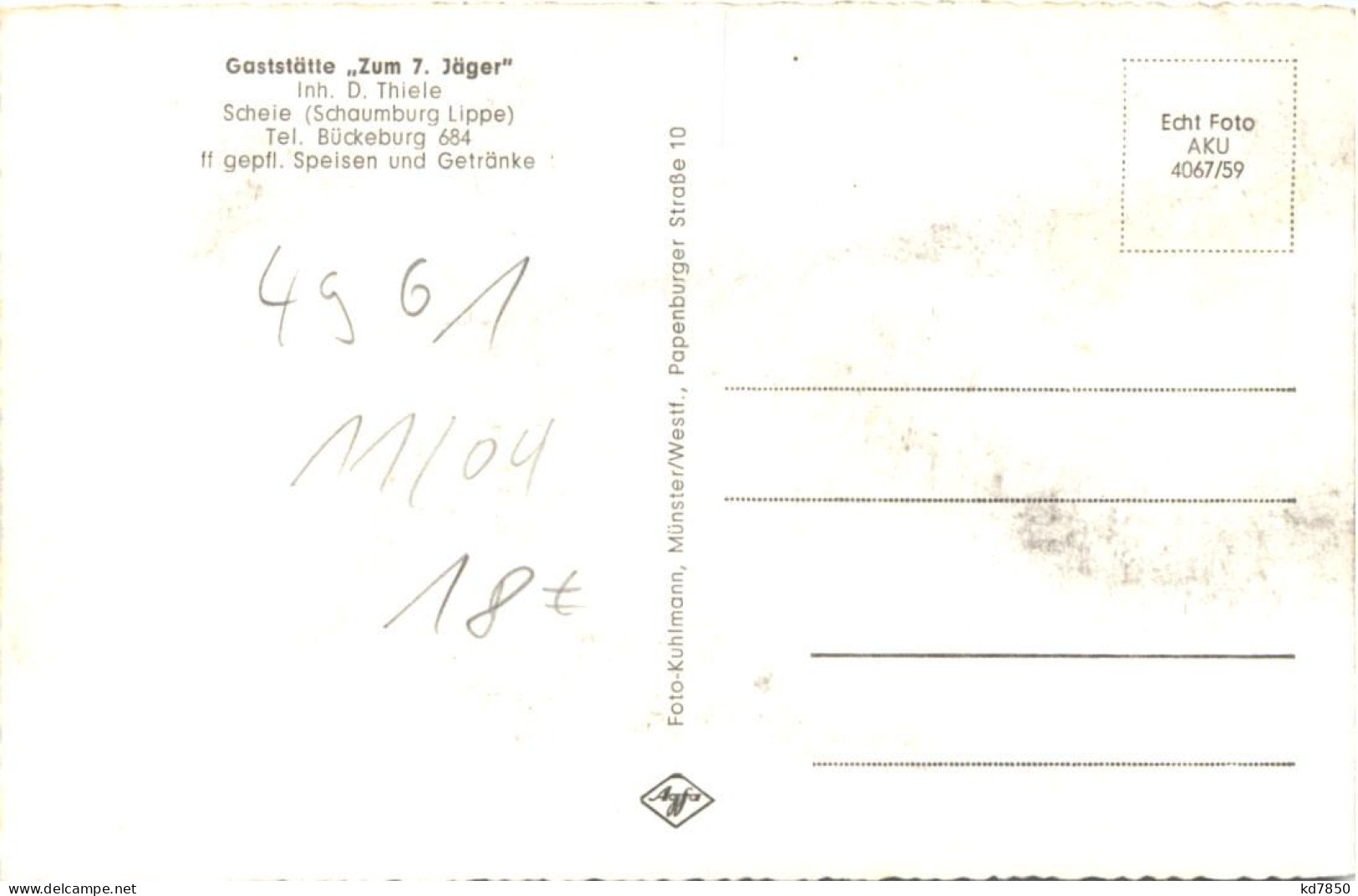 Scheie Schaumburg Lippe - Gaststätte Zum 7. Jäger - Bueckeburg