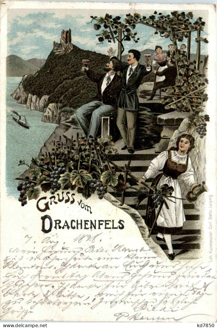 Gruss Vom Drachenfels - Litho - Koenigswinter