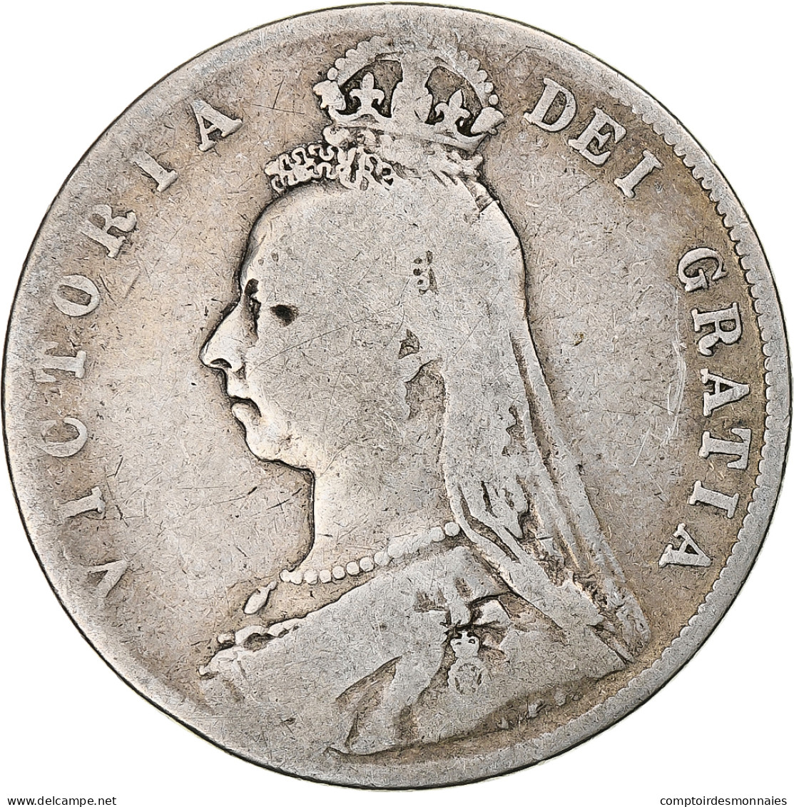 Grande-Bretagne, Victoria, 1/2 Crown, 1891, Londres, Argent, B+, KM:764 - K. 1/2 Crown