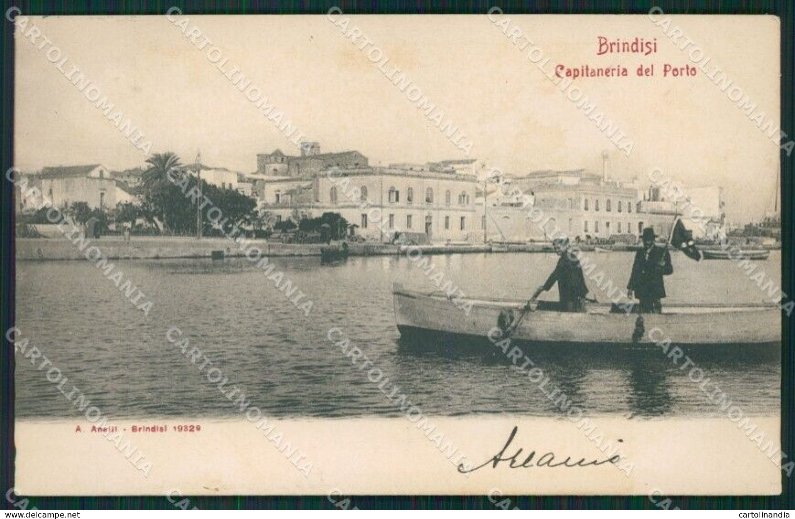 Brindisi Città Capitaneria Di Porto Barca Cartolina XB0759 - Brindisi