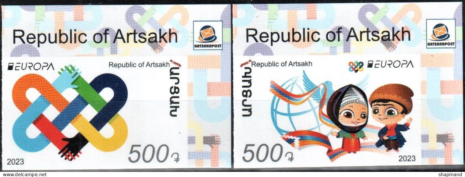 Artsakh 2023 "Europa CEPT "Peace - The Greatest Value Of Humanity." 2v (imperforated) Quality:100% - Armenia