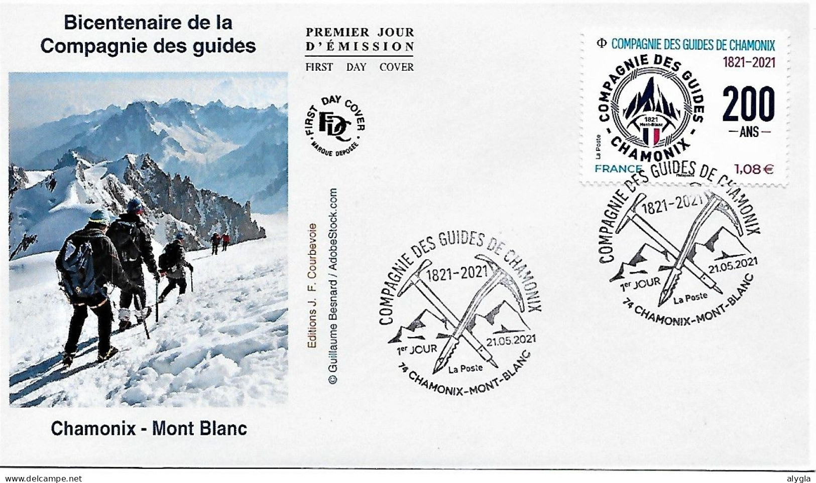 CHAMONIX - N° 5490 - FDC - 200 Ans De La Compagnie Des Guides Du 21.05.2021- Verso Sans Texte - 2020-…