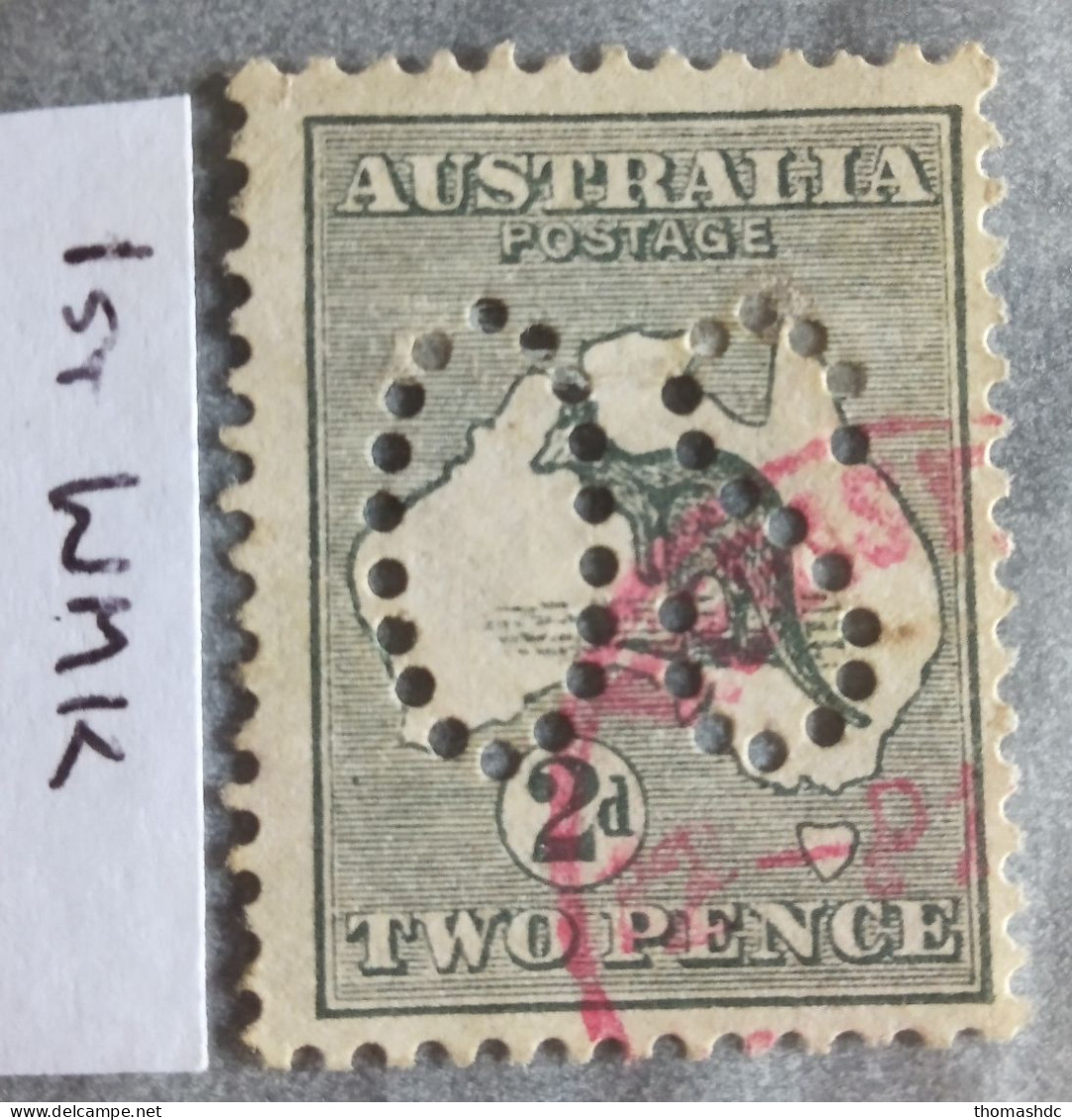 1913 2d Grey 1st Wmk Die I SG O3 BW 5bb - Gebraucht