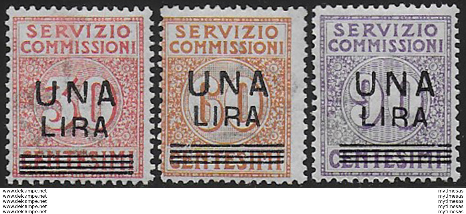 1925 Italia Servizio Commissioni 3v MNH Sassone N. 4/6 - Andere & Zonder Classificatie