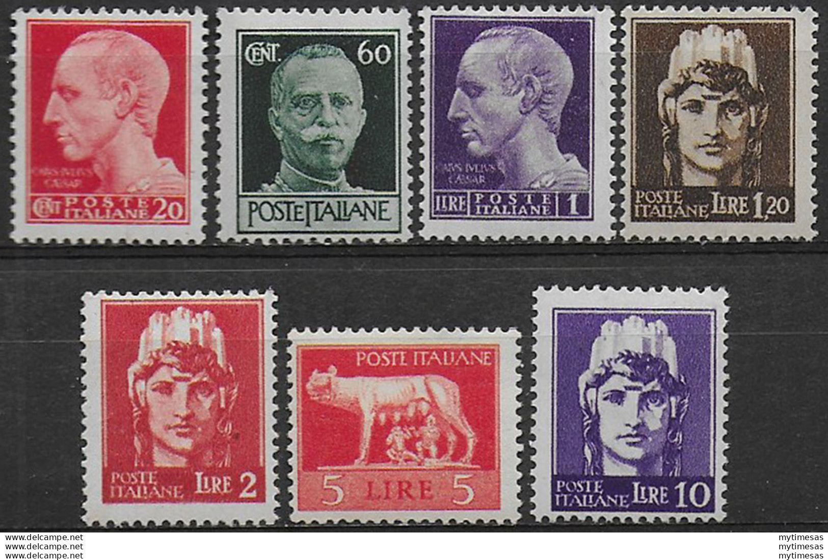 1945 Italia Luogotenenza 7v. Roma Mc MNH Sassone N. 529/35 - Sonstige & Ohne Zuordnung