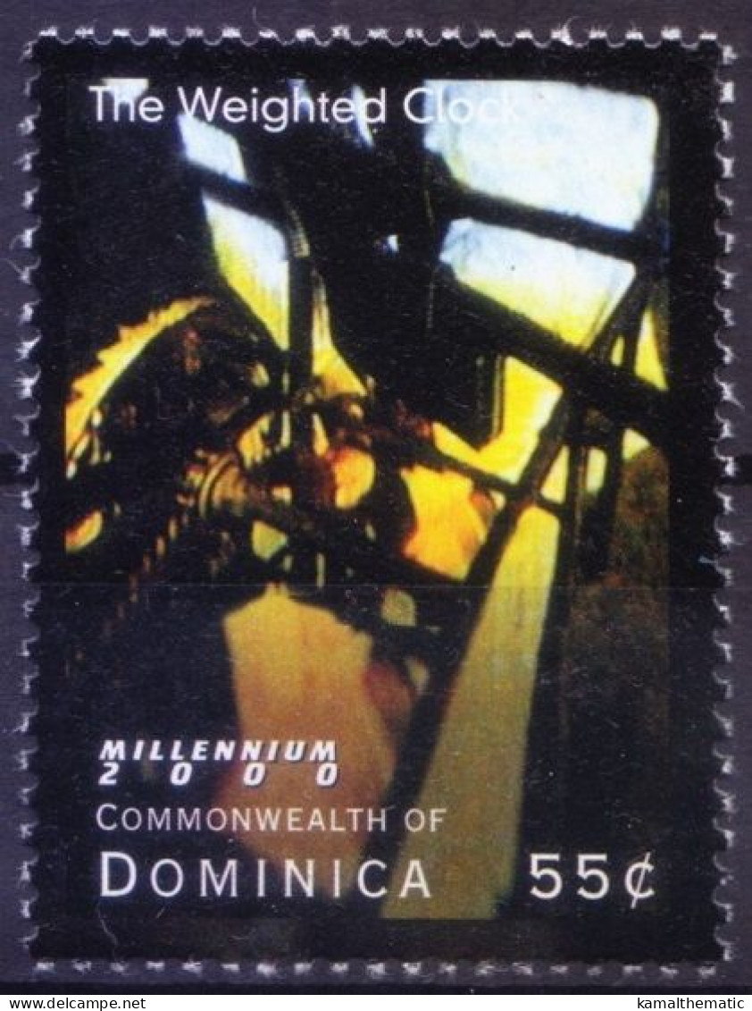 Dominica 2000 MNH, Weighted Clock, Science, Millennium - Relojería