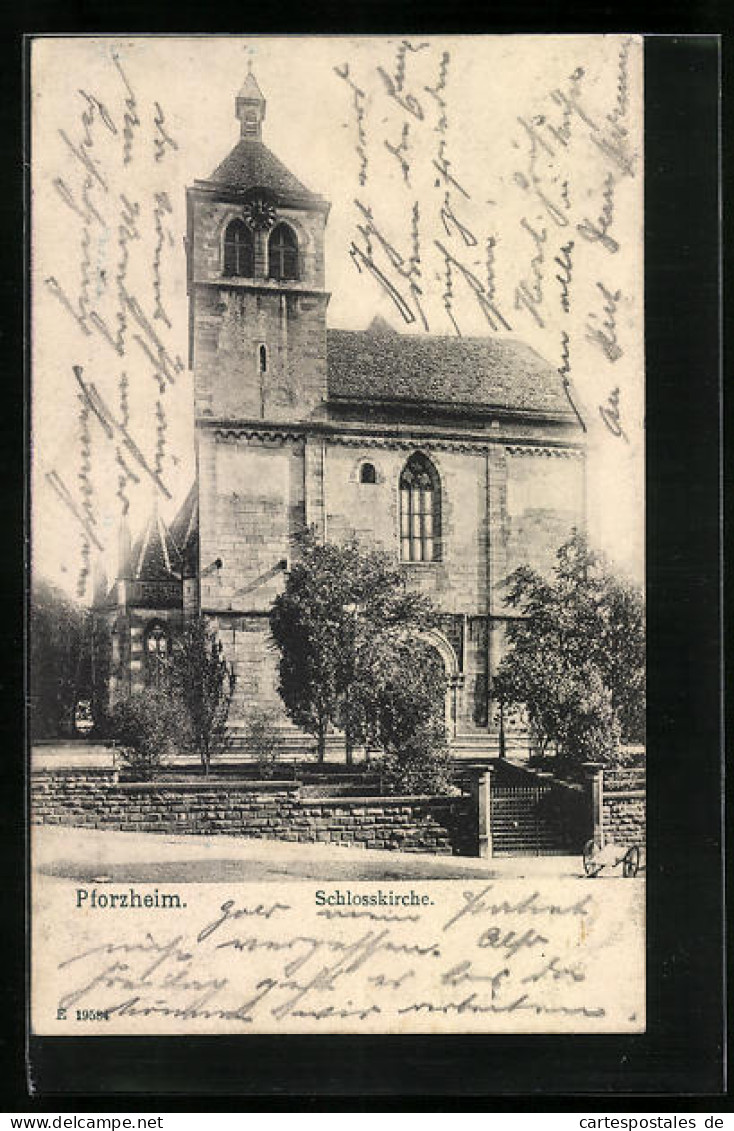 AK Pforzheim, Strassenpartie Mit Schlosskirche  - Pforzheim