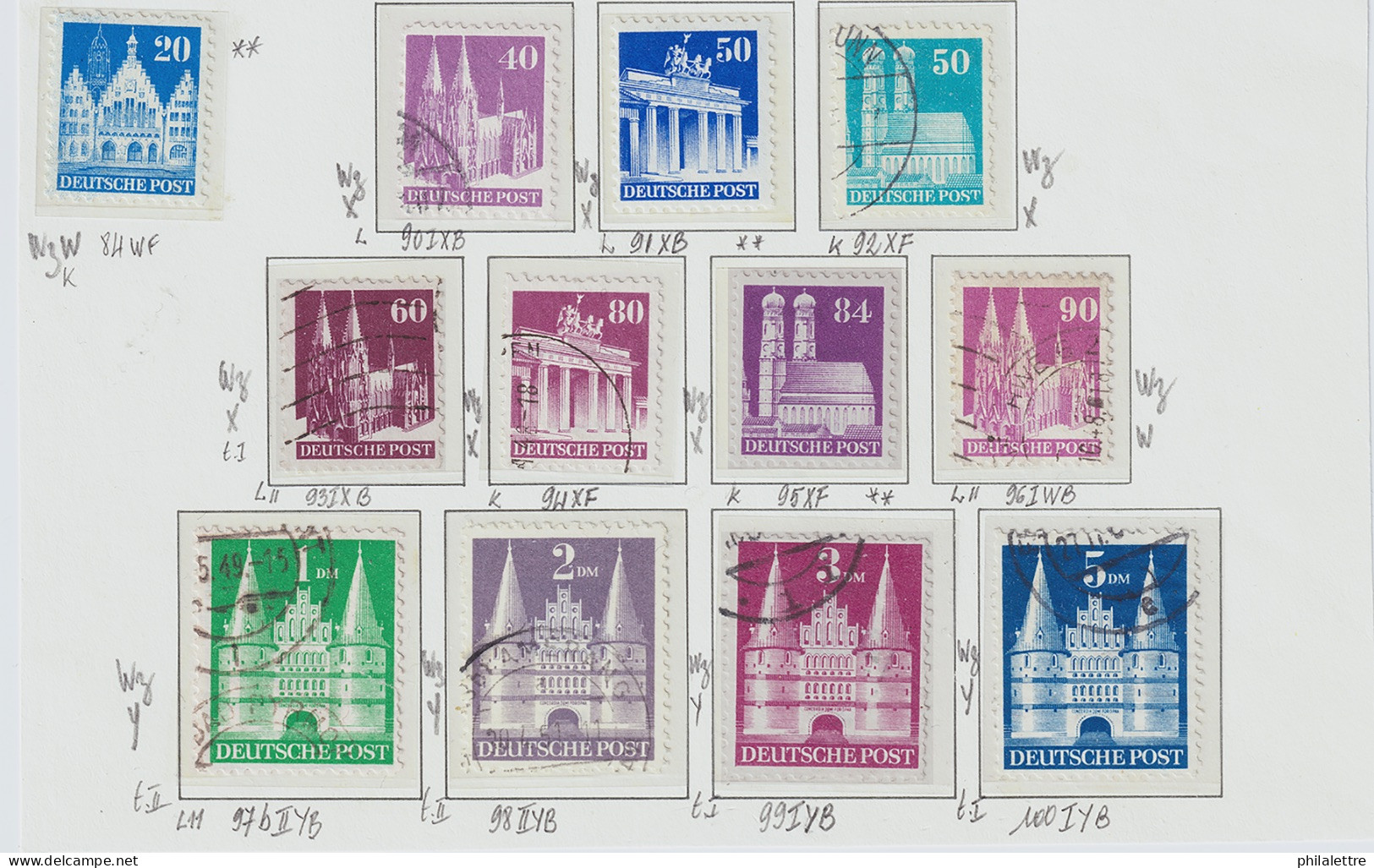 ALLEMAGNE / GERMANY (British/American Zone) 1949/52 Mint** & Used Buildings Series Selection - Very Fine - Mint